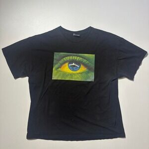 Vintage Black Hanes Brazil Eye Graphic T-Shirt - 2XL